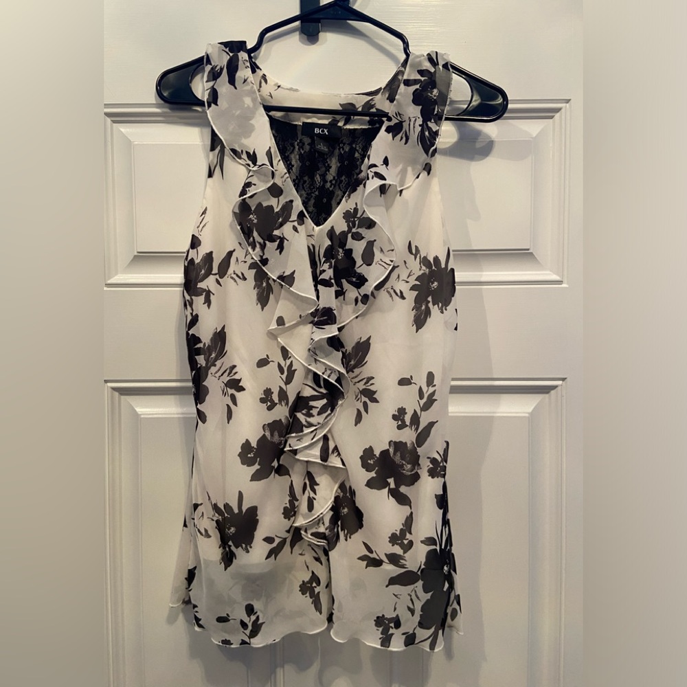 Bcx tank white n black flowy